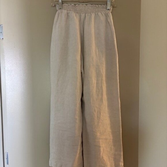 Reformation Linen Straight Leg Cropped Pants - Size M - Picture 2 of 8